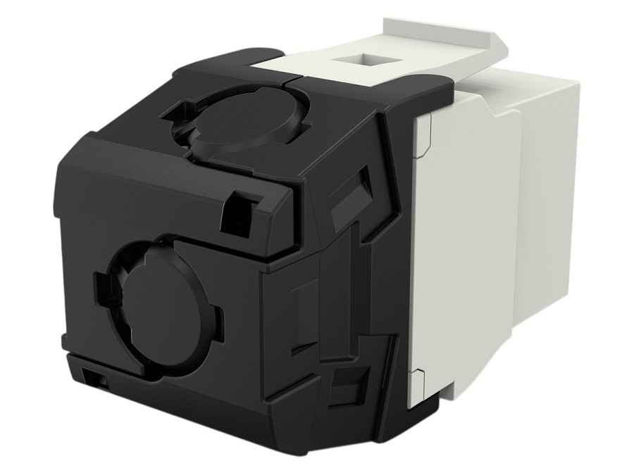 Corning RJ45 Jack Cat.6a Keystone UTP KS500U Trois sorties de câble Clapet anti-poussière intégré Câblage sans outillage