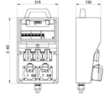 Distributeur de courant en caoutchouc dur DISTRO 215-6336