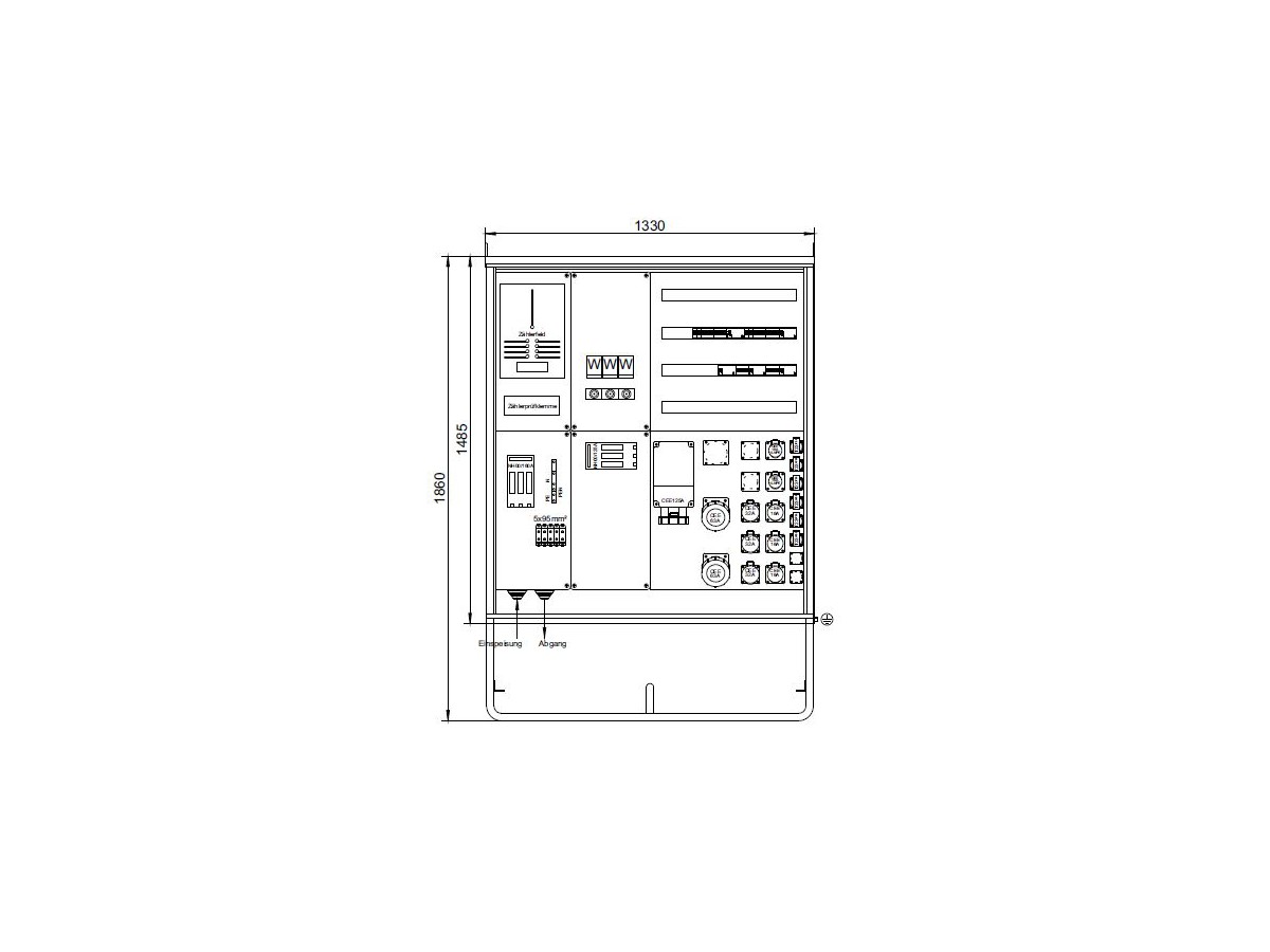 DISTRO Baustromverteiler STVZW 160A weiss (RAL 9010)