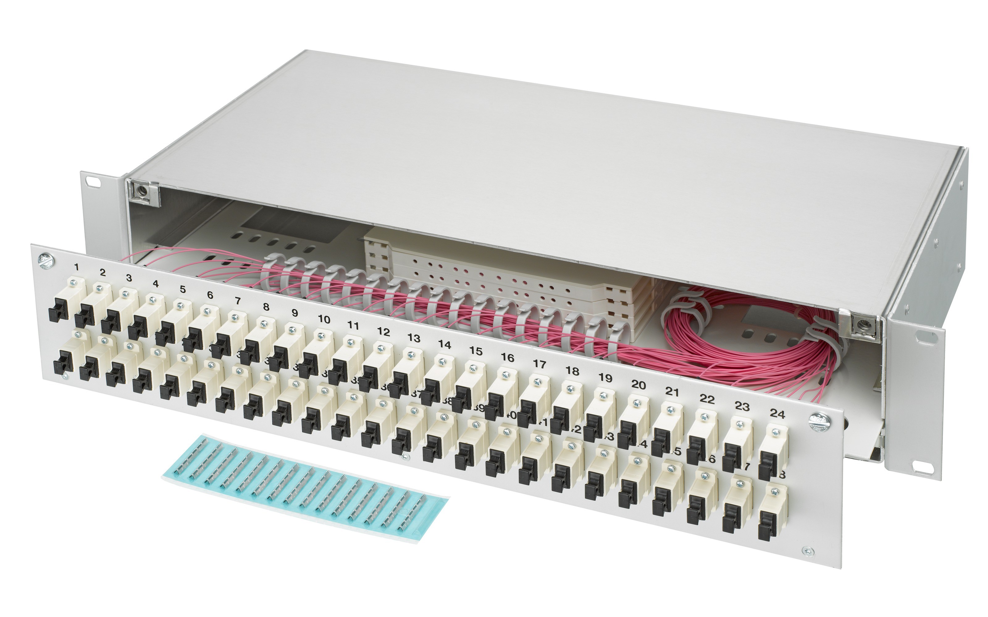 LWL 19" KEV 2HE ausz. 48xSC OM4 komp.