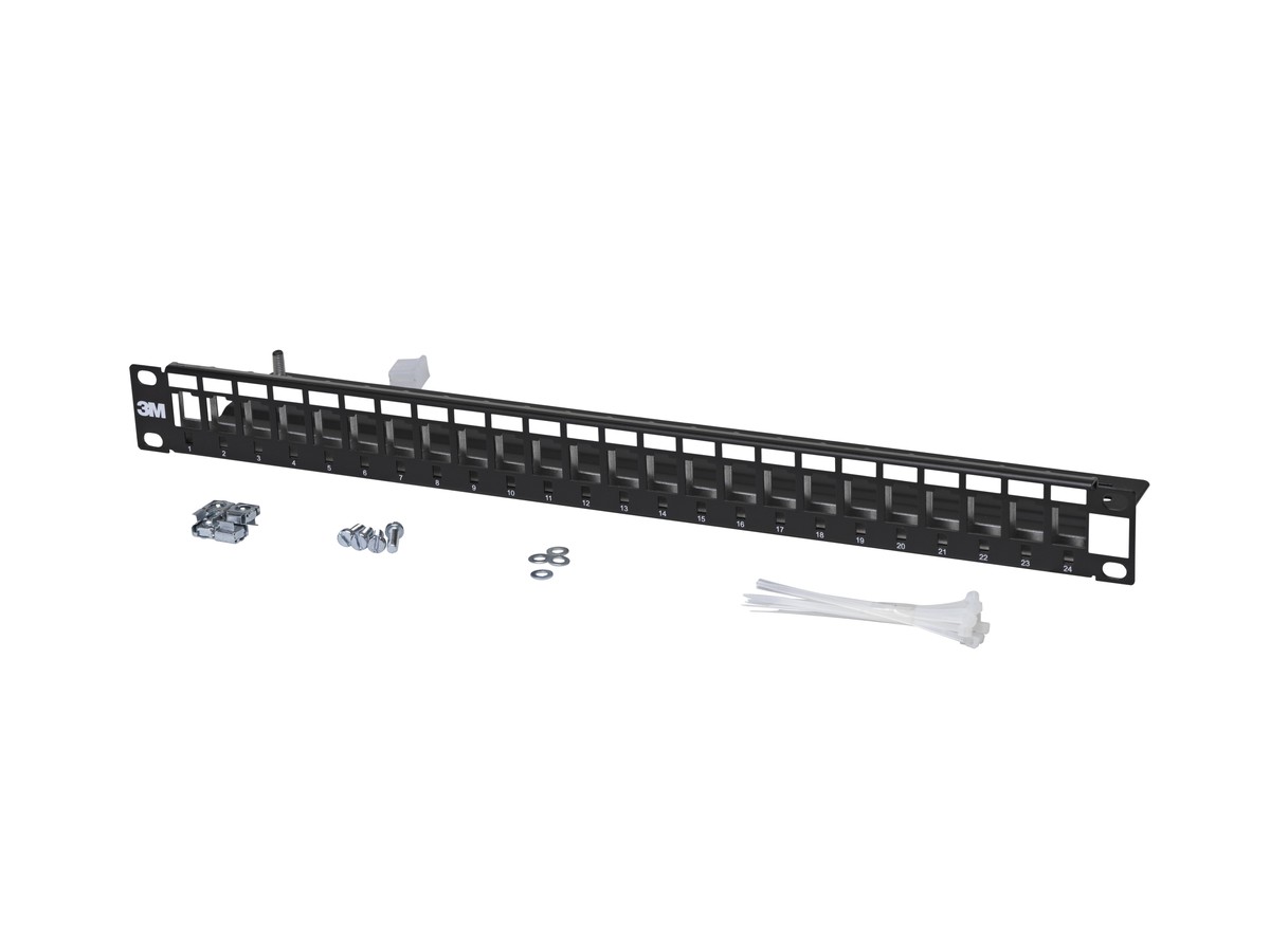 Corning Pann.de distr. Vide 1UH 24 port noir série V