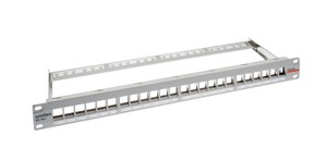 unilan 19" Patchpanel 24x Keystone 1HE leer grau