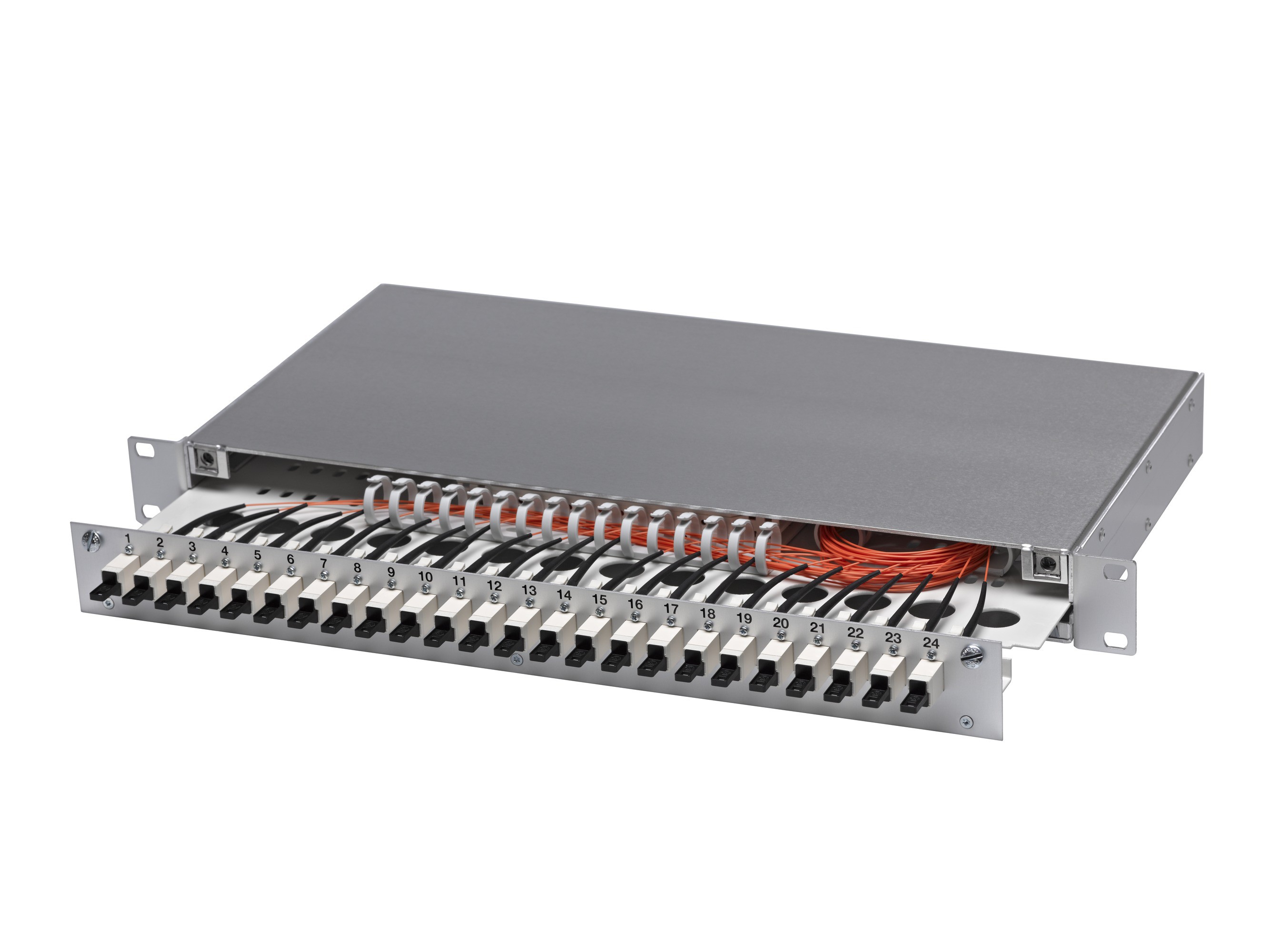 LWL 19" KEV 1HE ausz. 2xE2000 50/125 komp.