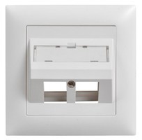 LAN UP prise de sortie oblique 2x Keystone EDIZIOdue 19 blc