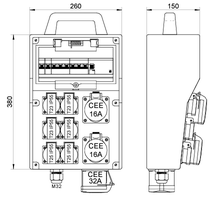 Distributeur de courant en caoutchouc dur DISTRO 260-7065