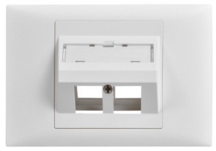 LAN BK115 Prise de sortie inclinée 2x Keystone EDIZIOdue 20 blc