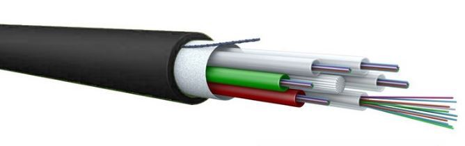 LWL Mini-Aussenkabel 8x12 9/125 700N HDPE sw/or Fca