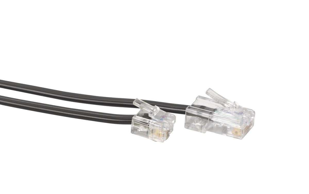 AK flach RJ11/RJ45 CH 4P sw 4.0m