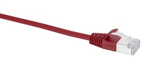 VL RJ45 Slim Cat.6a rt/rt 5m Câble patch slim STP diamètre 4mm Catégorie 6A Câble : rouge Protection anti-plis : rouge