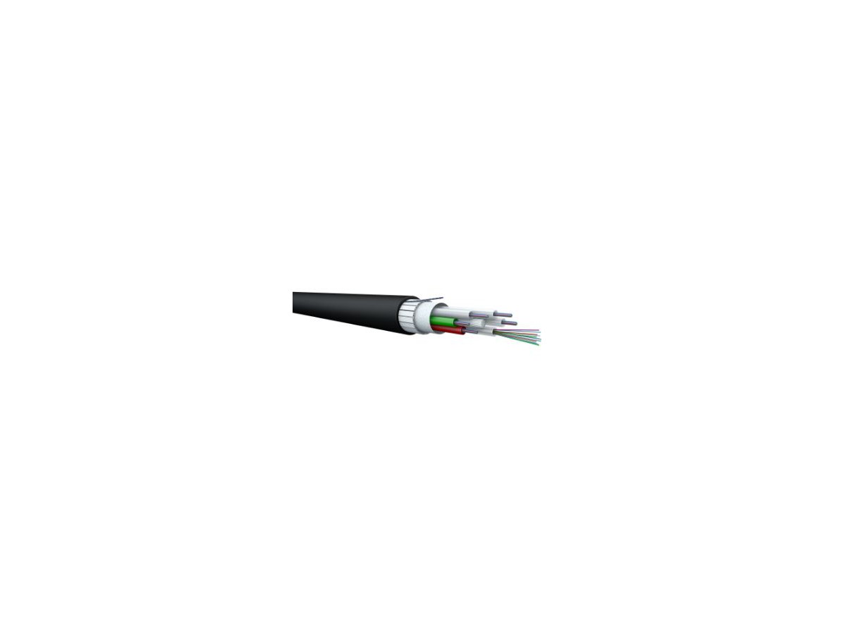 Câble FO extérieur 1x12 9/125 9000N HDPE nr/or Fca