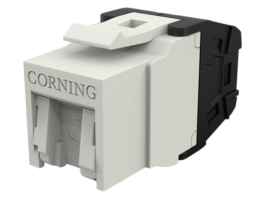 Corning RJ45 Jack Cat.6 Keystone UTP KS250 Trois sorties de câble Clapet anti-poussière intégré Câblage sans outillage