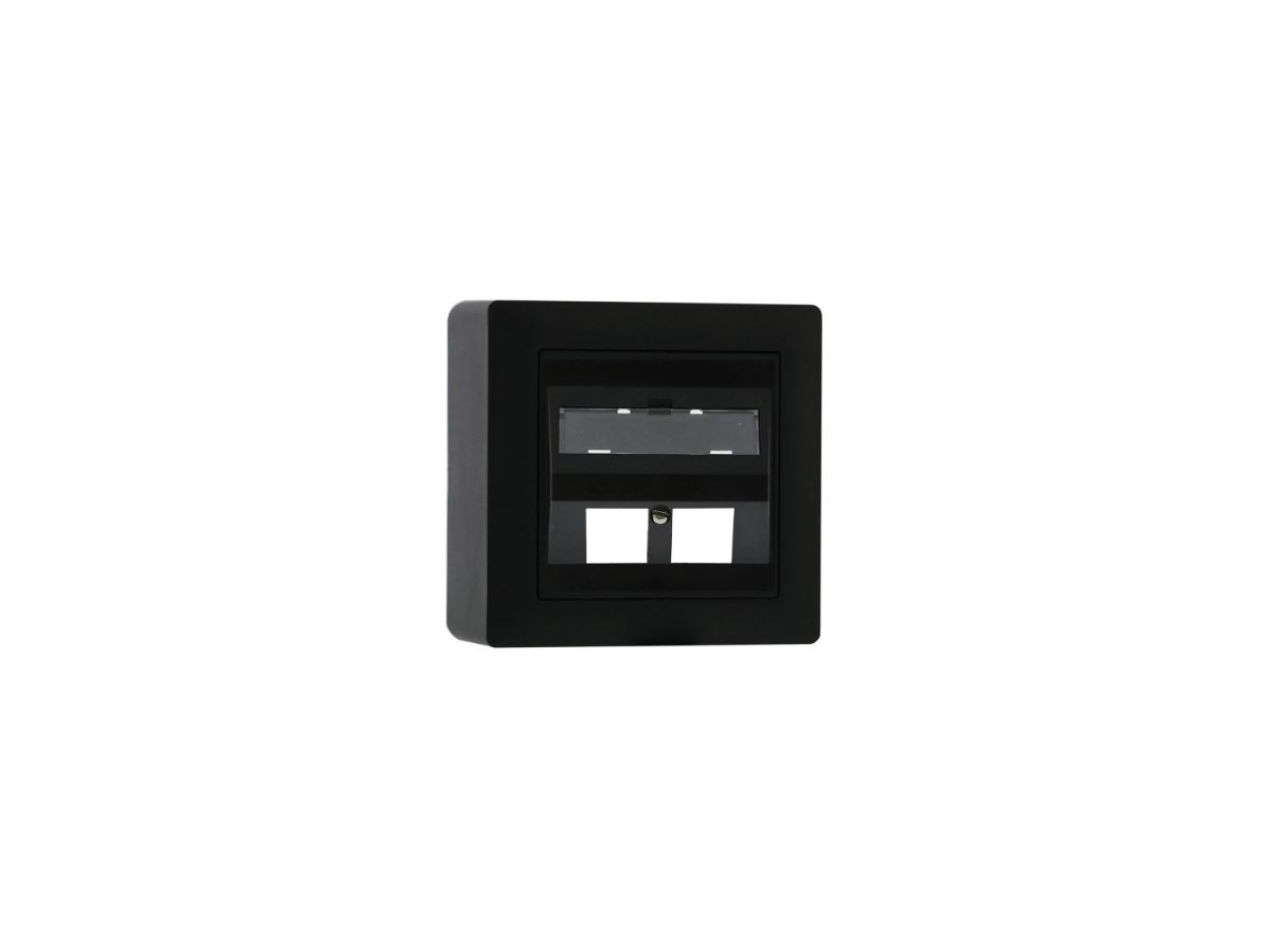 LAN AP54 Schrägauslassdose 2x Keystone  EDIZIOdue 20 sw