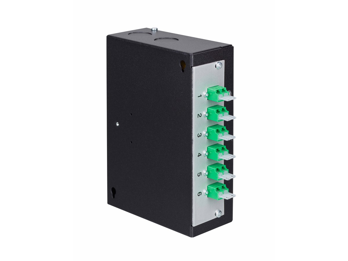 LWL DIN AP Box sz 2xLC/APC Dupl. SM kompl.