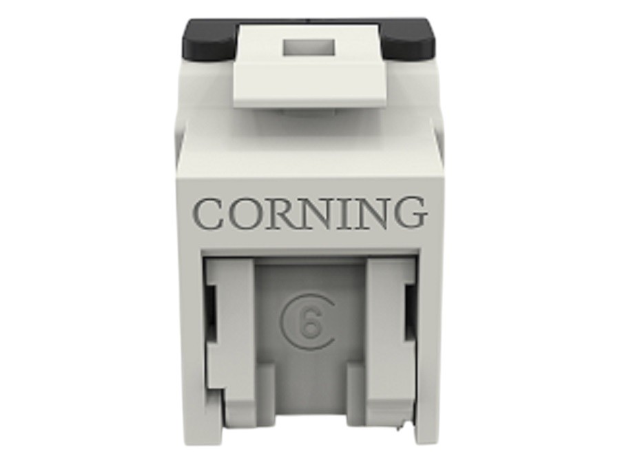 Corning RJ45 Jack Cat.6 Keystone UTP KS250 Trois sorties de câble Clapet anti-poussière intégré Câblage sans outillage