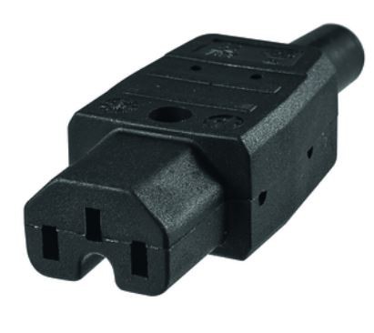 Apparatesteckdose schwarz 120° SEV 123 C15