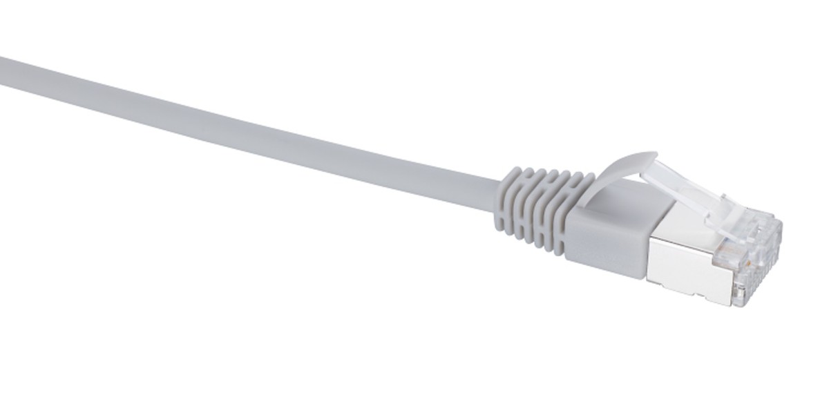 VL RJ45 Slim Cat.6a gr/gr 2m Câble patch slim STP diamètre 4mm Catégorie 6A Câble : Gris Protection anti-plis : Gris