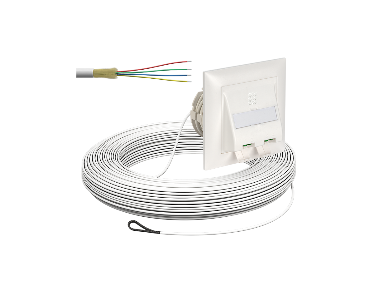 FTTH OTO UP AGRO 4xLC/APC 2xLC/APC DX G652.A2 2.3mm LSZH weiss B2ca 40m