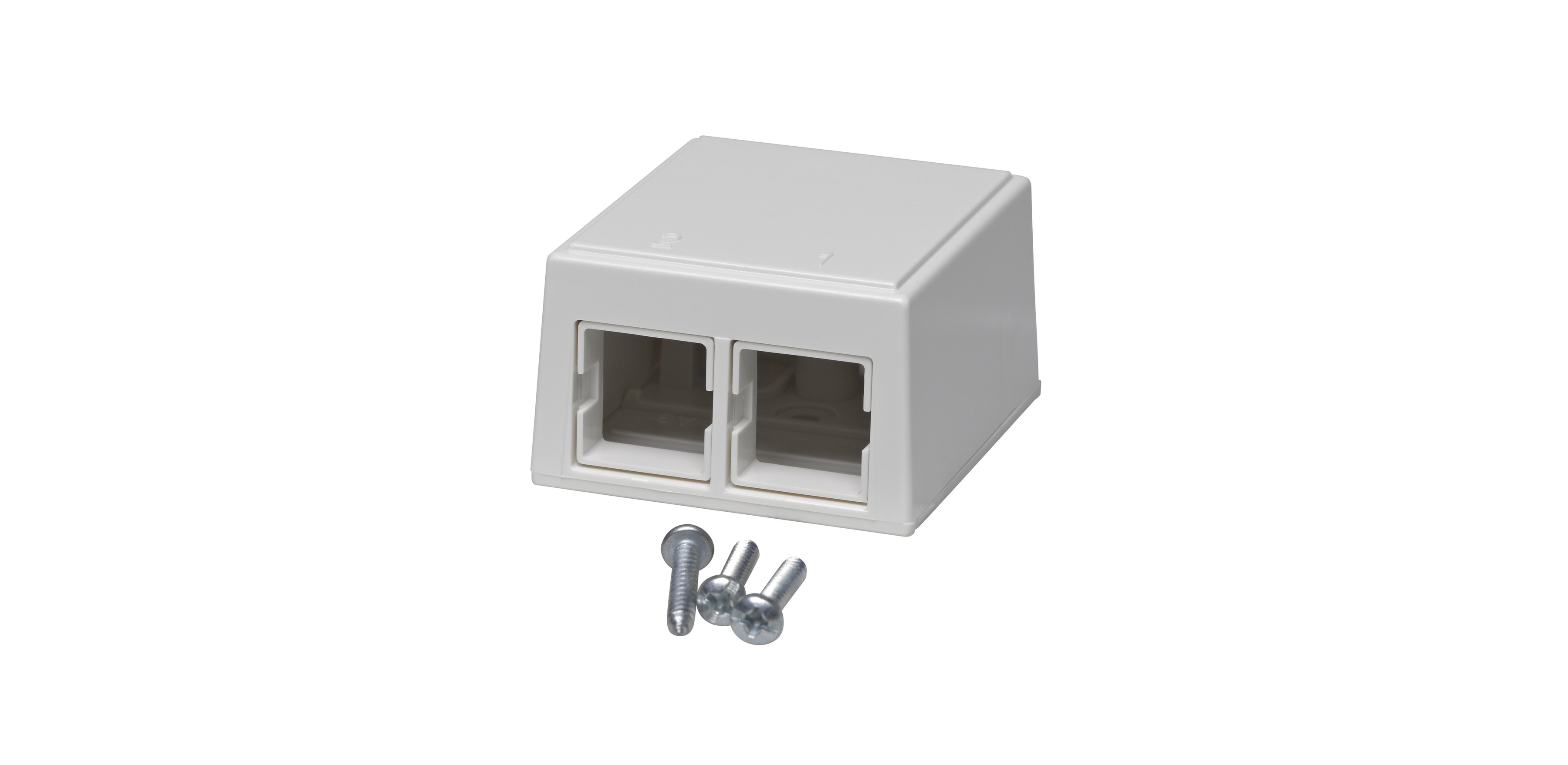 AP-Gehäuse f. 2xRJ45 Einsatz leer ws