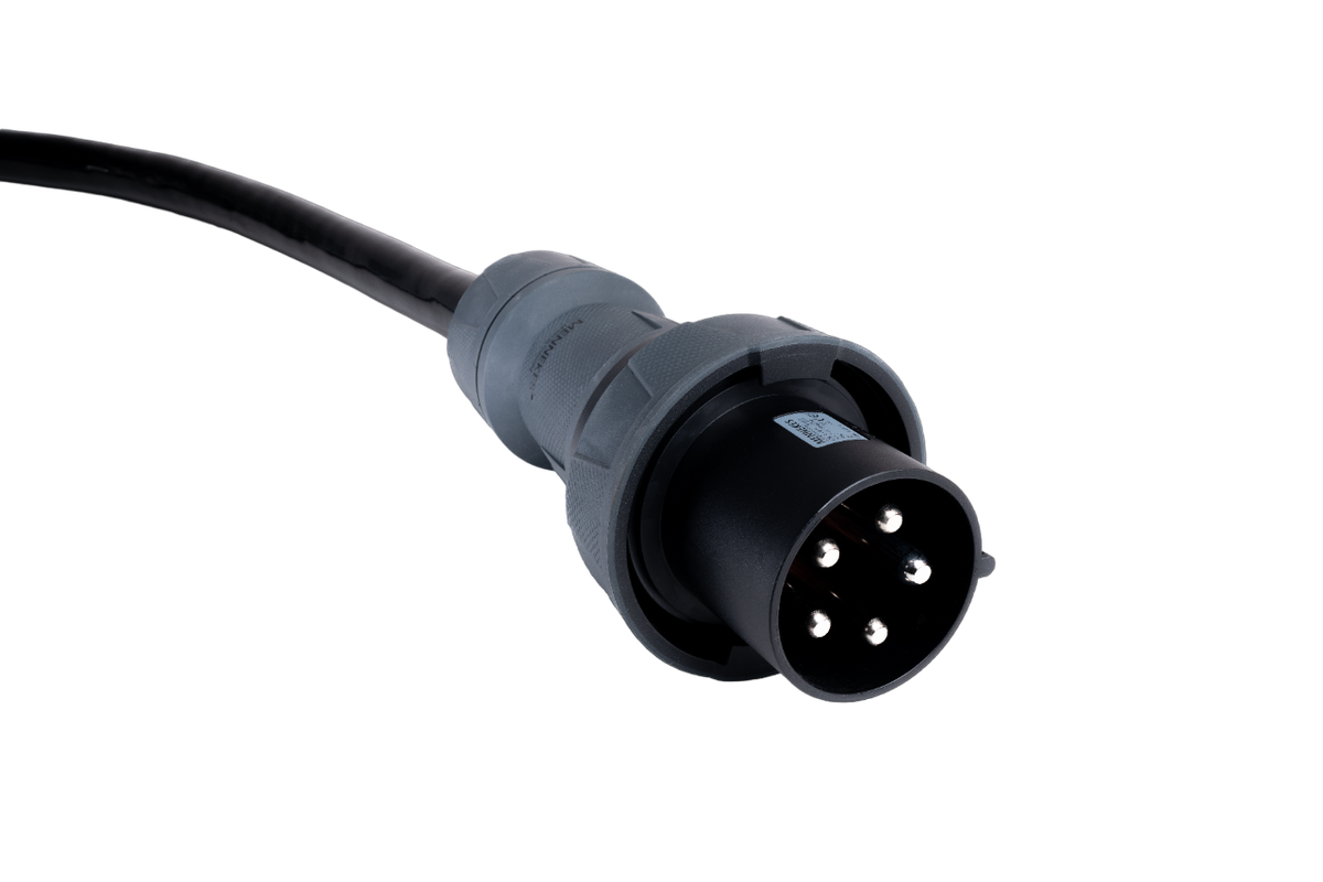 Alu Verlängerungskabel PUR Schwarz 5x35 konf. Stecker/Kupplung CEE 125A 5pol Schwarz 10m