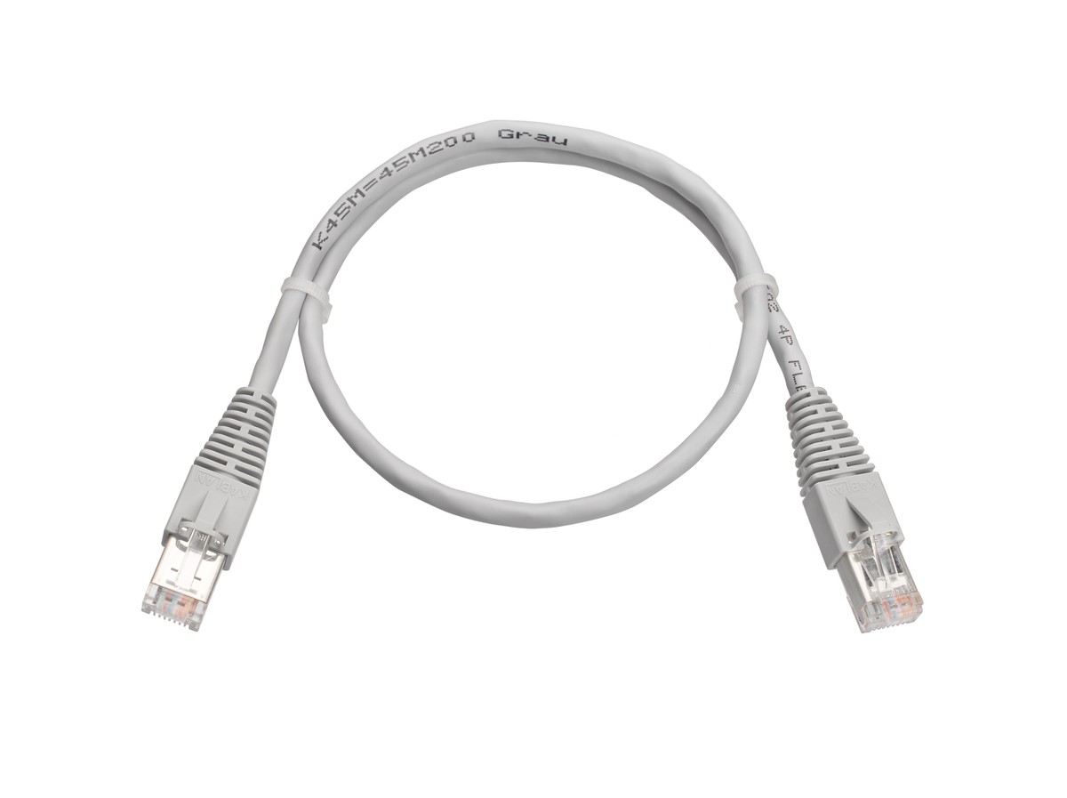 GMA VL-RJ45 HR Cat.5e 4P PVC 12.0m gr Câble Uninet gris étiqueter avec Jetprint:K45M=45M1200