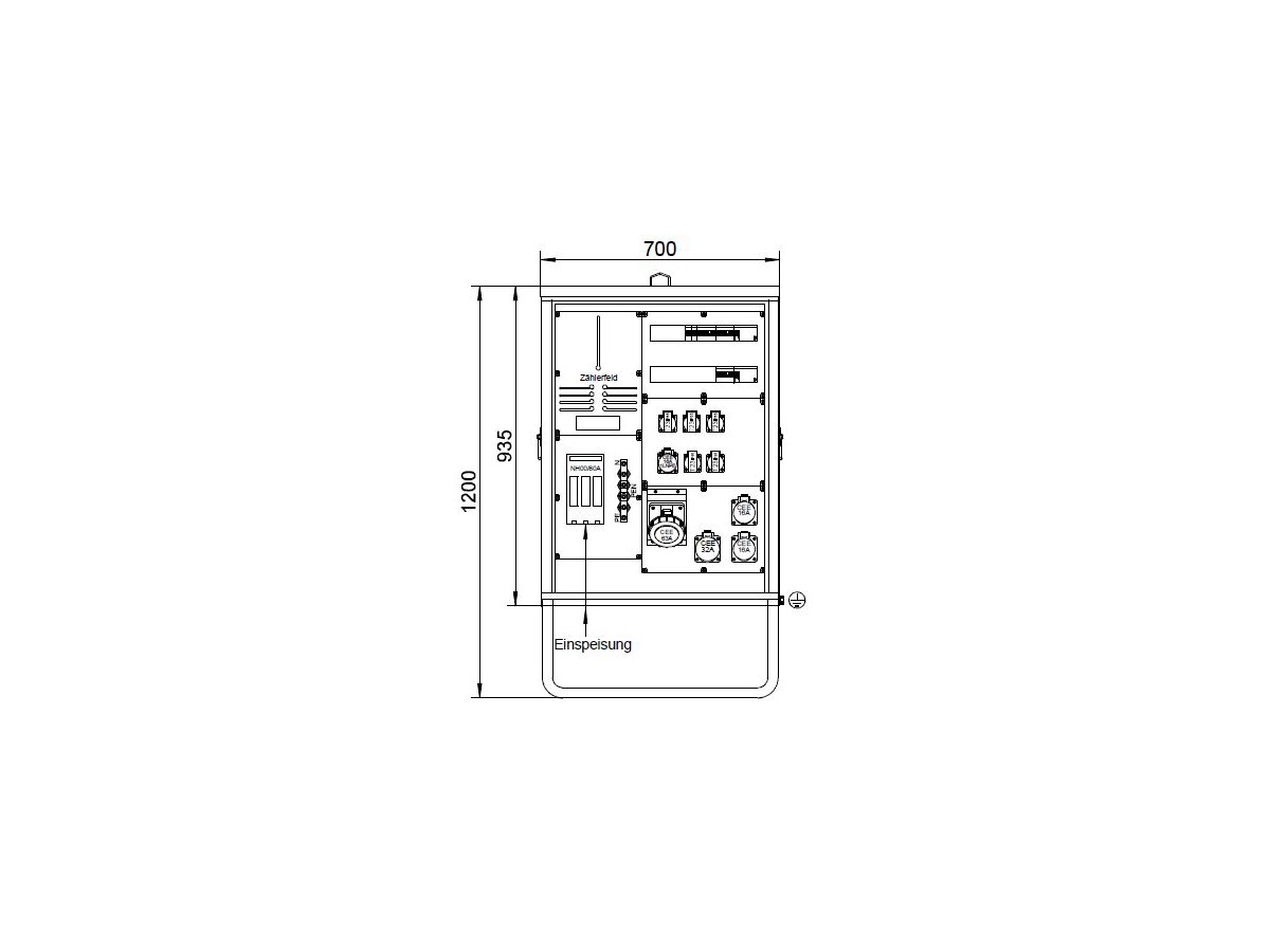 Distributeur de courant de chantier DISTRO STVZ 80A blanc (RAL 9010)