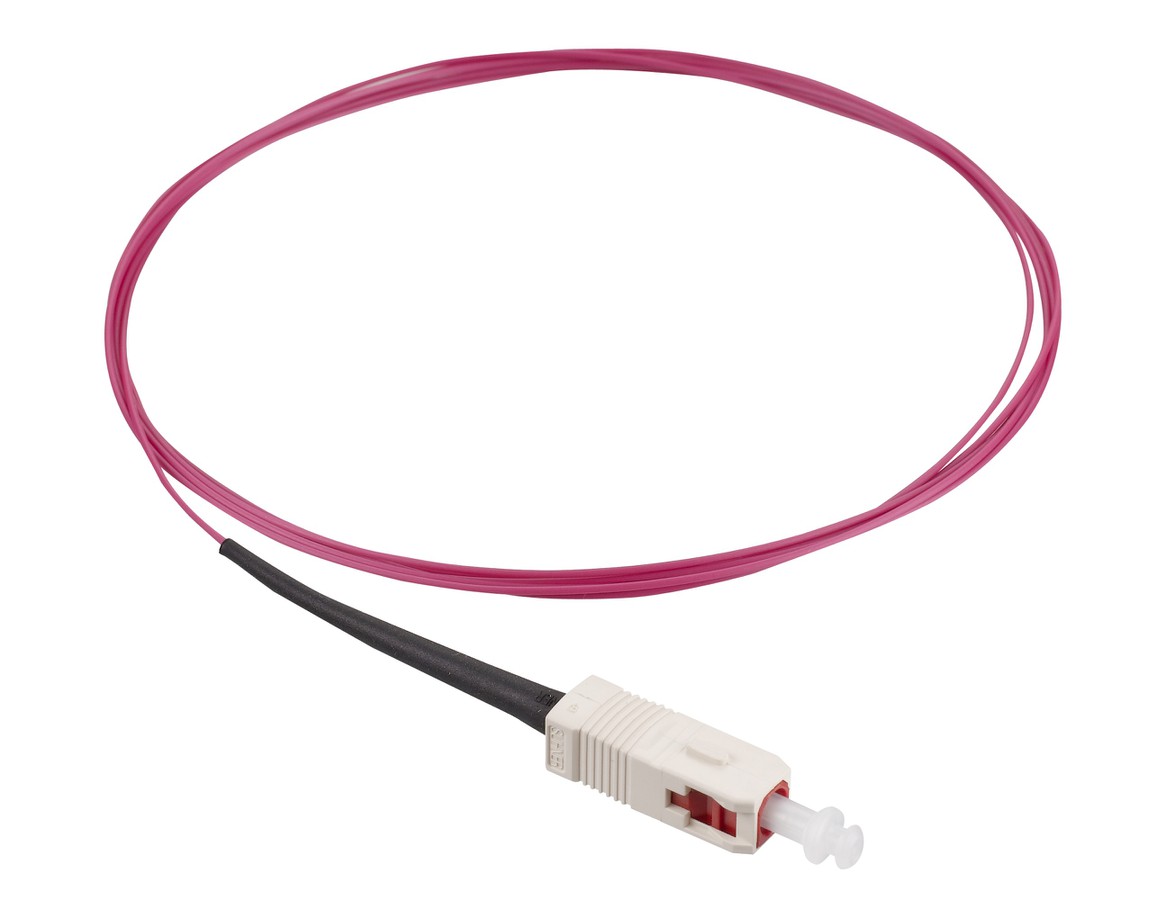 Pig-tail H+S BTW einseitig SC 50/125 OM4 erikaviolett 2m