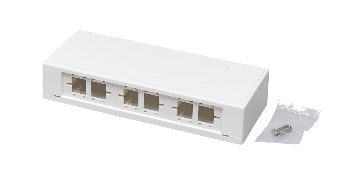 R&M FN Boîtier compact 6x1 port vide blc