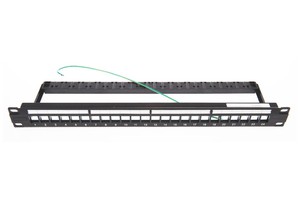 Patchpanel 24xRJ45 E-Serie leer 1HE schwarz