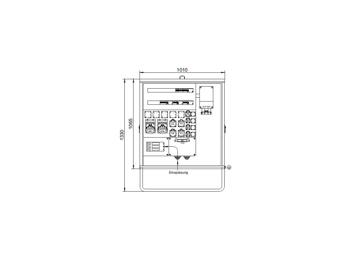 Distributeur de courant de chantier DISTRO STV 160A blanc (RAL 9010)