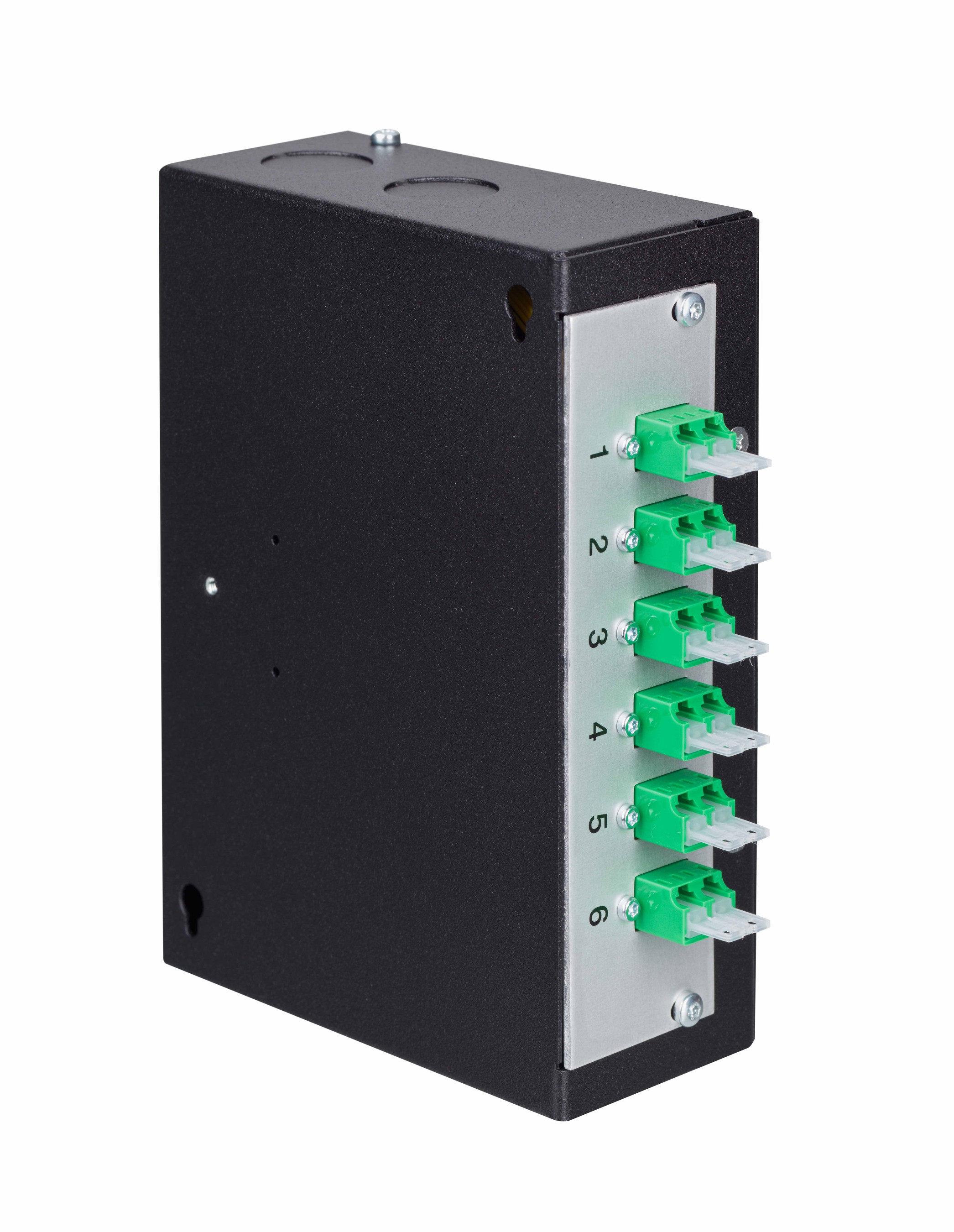 LWL DIN AP Box sz 6xLC/APC Dupl. SM kompl.