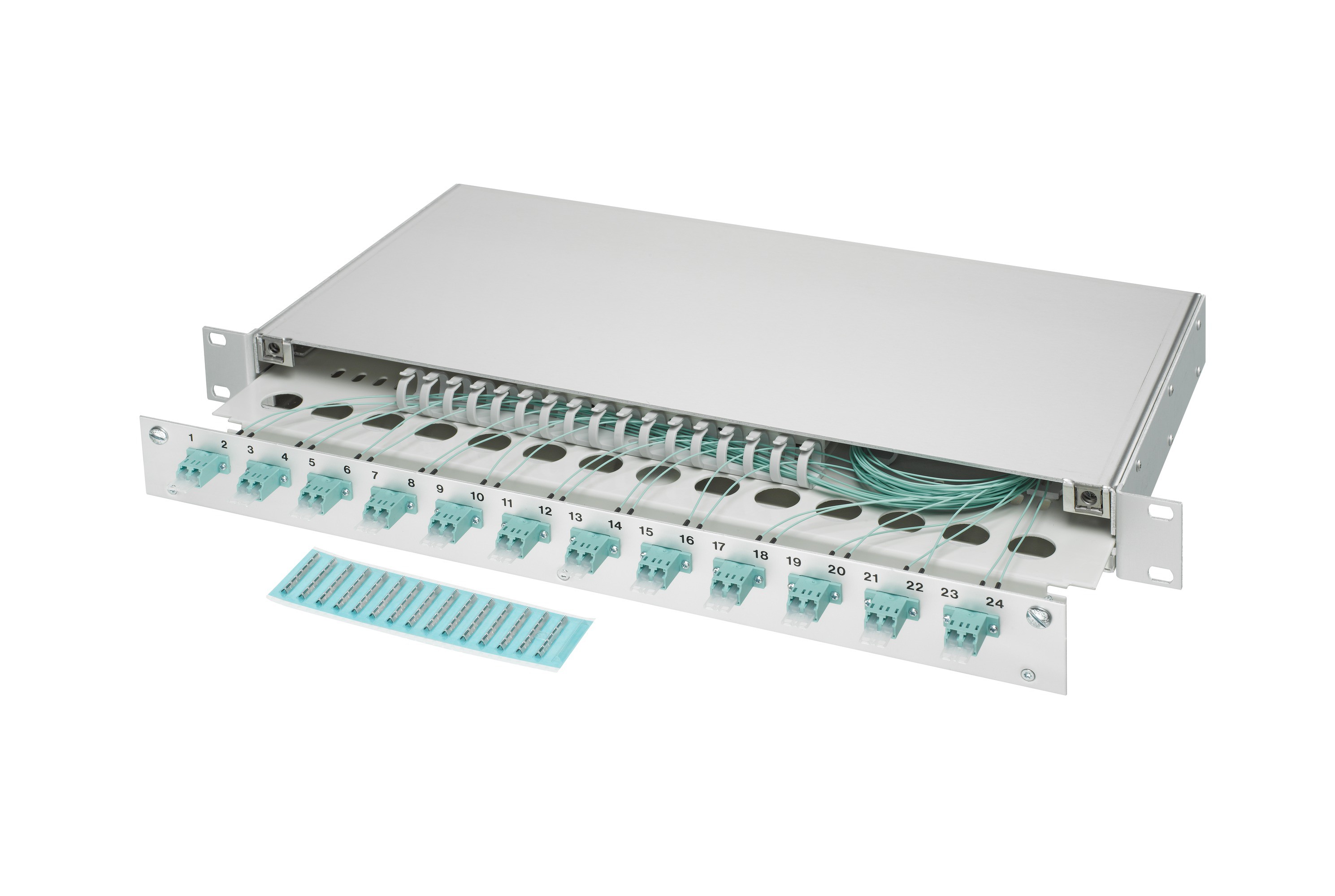 LWL 19" KEV 1HE ausz. 3xLC/Dupl. OM3 komp.