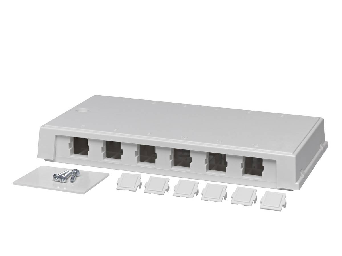 AP-Gehäuse f.12xRJ45 Einsatz  ws