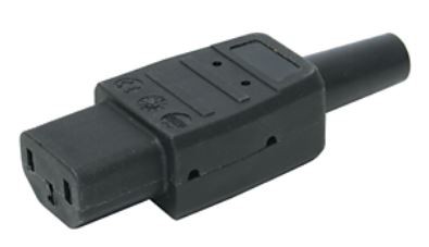 Apparatesteckdose schwarz 65° SEV 113 C13