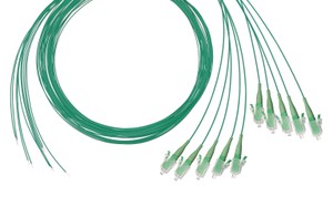 Pigtail grün für Fiberpanel Kompaktader G652 D,250 µm Stecker LC/APC  2.0 Meter