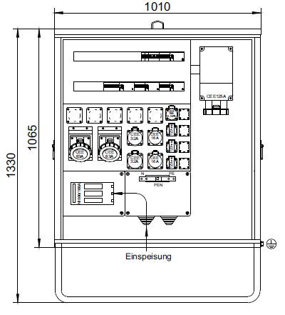 Distributeur de courant de chantier DISTRO STV 160A blanc (RAL 9010)