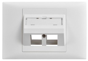 LAN BK86 Prise de sortie inclinée 2x Keystone EDIZIOdue 20 blc