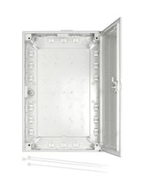 Coffret de raccordement HAK 2 H V3 apparent,  équipé avec: Plaque de base, cassette d'épissure avec couvercle, peigne pour protection d'épissure et 4x protection d'épissure 45mm